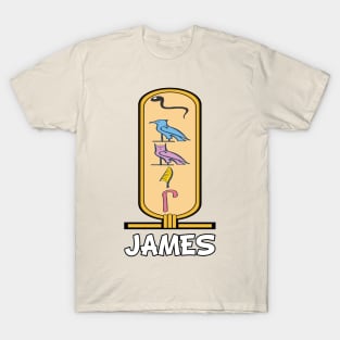 JAMES-American names in hieroglyphic letters-James, name in a Pharaonic Khartouch-Hieroglyphic pharaonic names T-Shirt